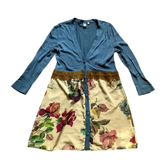 Anthropologie Floral Cardigan Twee Small Button Up Whimsical Cottagecore 2010s - Picture 1 of 5